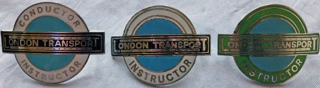 Selection (3) of London Transport Conductor-Instructor CAP BADGES comprising two from Central Area