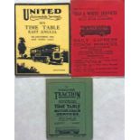 Selection (3) of 1920s/30s bus & coach TIMETABLE BOOKLETS comprising United Automobile Services,