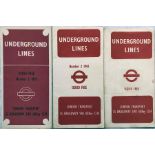 Selection (3) of London Underground diagrammatic, card POCKET MAPS comprising No 3, 1939 (