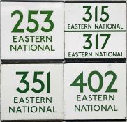 Selection (4) of London Transport bus stop enamel E-PLATES for Eastern National routes 253, 315/317,