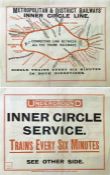 1909 London Underground HANDBILL MAP for the Inner Circle Service 'Metropolitan & District Railways,