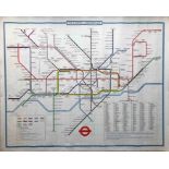 1979-84 London Underground quad-royal POSTER MAP designed by Paul E Garbutt. Shows the original