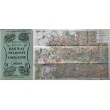 c1912-17 Bacon's 'Portable Railway, Tramway & Underground Railway MAP of London'. Opens out to 30" x