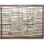 1947 London Underground quad-royal POSTER MAP by H C Beck 'London's Underground', still in the pre-