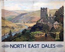 1930s London & North Eastern Railway (LNER) quad-royal POSTER 'North East Dales' by Edwin Byatt (