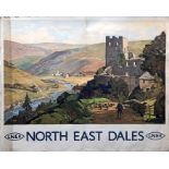 1930s London & North Eastern Railway (LNER) quad-royal POSTER 'North East Dales' by Edwin Byatt (