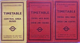 Selection (3) of London Transport Officials' (Inspectors') TIMETABLE BOOKLETS of Central Area