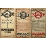 Selection (3) of 1914 London General Omnibus Co (LGOC) Motor-Bus MAPS & GUIDES (pocket maps)