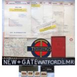 Collection of London Transport etc EPHEMERA including 5 x 1961/62 RT-bus FARECHARTS ex Leatherhead