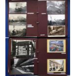 2 large albums of loose-mounted PHOTOGRAPHS/POSTCARDS compiled by the late Alan A Jackson, historian