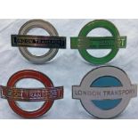 Selection (4) of London Transport driver/conductor CAP BADGES comprising 1950s issue for