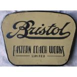 c1950s/60s enamel & chrome VEHICLE BADGE 'Bristol, Eastern Coach Works Limited' as fitted to ECW-