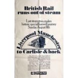 1968 British Rail double-royal POSTER 'British Rail runs out of Steam' advertising the sale of