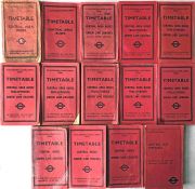 Quantity (14) of London Transport Officials' TIMETABLES OF Central Buses (& Trolleybuses & Green