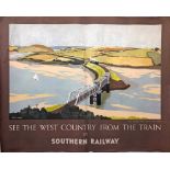 1947 Southern Railway quad-royal POSTER 'See the West Country from the Train' by Eric Hesketh