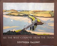 1947 Southern Railway quad-royal POSTER 'See the West Country from the Train' by Eric Hesketh