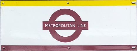 1960s/70s London Underground enamel PLATFORM FRIEZE PLATE for the Metropolitan Line with the line