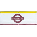 1960s/70s London Underground enamel PLATFORM FRIEZE PLATE for the Metropolitan Line with the line