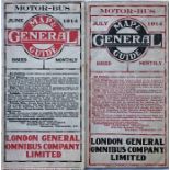 Pair of London General Omnibus Company POCKET MAPS comprising issues dated June and July 1914.
