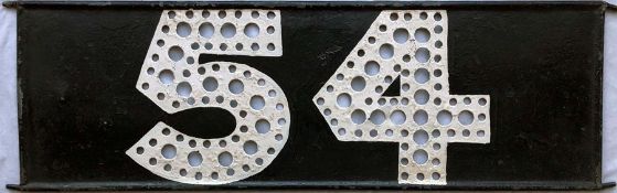 London Tram ROUTE NUMBER STENCIL PLATE for route 54 which ran from Victoria to Grove Park and was