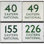 Selection (4) of London Transport bus stop enamel E-PLATES for Eastern National routes 40, 49, 155 &