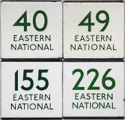 Selection (4) of London Transport bus stop enamel E-PLATES for Eastern National routes 40, 49, 155 &
