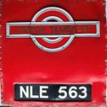 Aluminium FRONT PANEL with hinged BULLSEYE PLATE from London Transport RF 563. The upper half of the