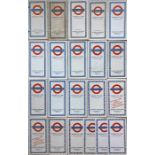 Good selection (21) of London Underground diagrammatic, card POCKET MAPS dated from 1954 to 1971 and