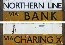 Pair of London Underground 1938 Tube Stock CAB DESTINATION PLATES, the first an enamel example: '