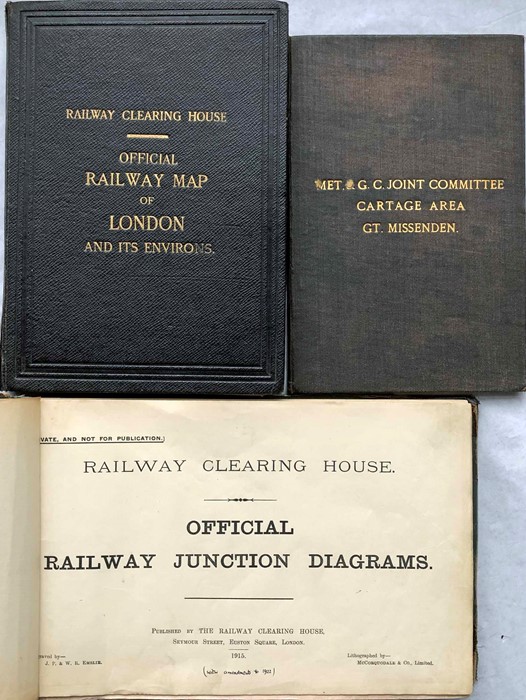 1915 Railway Clearing House 'OFFICIAL RAILWAY JUNCTION DIAGRAMS', 158 coloured diagrams + index &