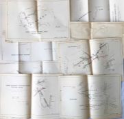 Quantity (23) of 1930s LPTB TROLLEYBUS MILEAGE CHARTS for various locations across London. The