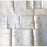 Quantity (23) of 1930s LPTB TROLLEYBUS MILEAGE CHARTS for various locations across London. The