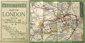 1912 London Underground POCKET MAP "What to See and How to See it" printed by George Philip & Son