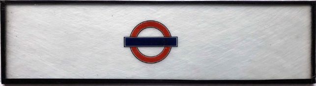 1930s London Underground translucent GLASS PANEL with pre-war-style bullseye on a white