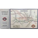 1933 London Underground H C Beck diagrammatic, card POCKET MAP from the first-year series titled '