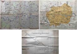 Selection (3) of Underground Group/London Transport POSTERS etc comprising 1921 MAP of General