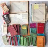 Crate containing a very large quantity of London Transport TIMETABLE BOOKLETS (50+), POCKET MAPS (