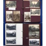 2 large albums of loose-mounted PHOTOGRAPHS/POSTCARDS compiled by the late Alan A Jackson, historian