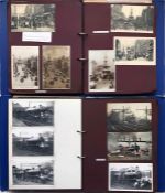 2 large albums of loose-mounted PHOTOGRAPHS/POSTCARDS compiled by the late Alan A Jackson, historian