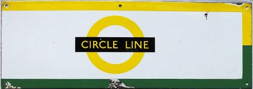 1960s/70s London Underground enamel PLATFORM FRIEZE PLATE from the Circle Line with the line name on