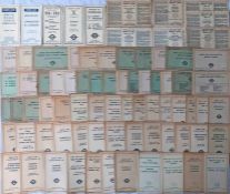 Large quantity (c80) of London Transport Green Line Coaches TIMETABLE LEAFLETS for individual routes