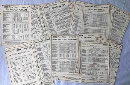 Quantity (55+) of 1930-33 London General Omnibus Co PANEL TIMETABLES for routes numbered between