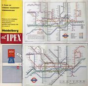 Pair of special issues of the London Underground POCKET MAP comprising a 1955 thin-card, Beck