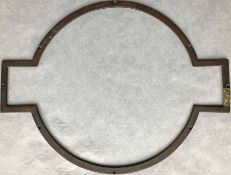 London Underground brass ROUNDEL FRAME measuring 14" (36cm) across and 10.75" (27cm) at maximum