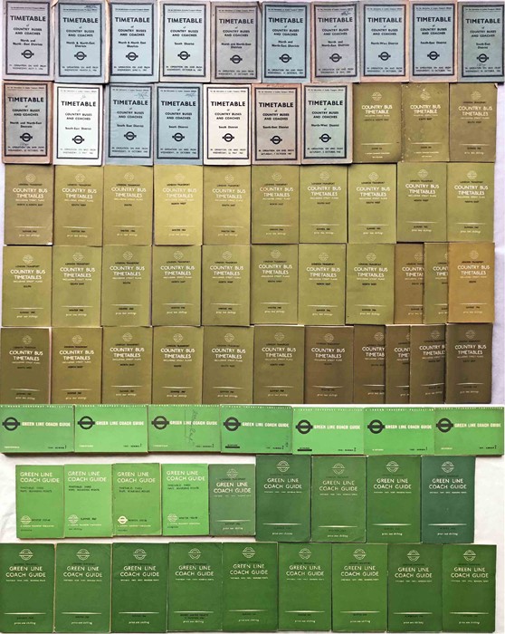 Large quantity (77) of London Transport 1940s-60s TIMETABLE BOOKLETS comprising 17 x officials'