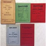 Selection (3) of 1920s bus TIMETABLE BOOKLETS comprising East Surrey Traction dated 14/10/25,