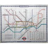 1967 London Underground quad-royal POSTER MAP designed by Paul E Garbutt. Print-code 467/1164Z/2500.