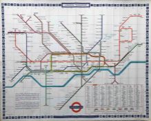 1967 London Underground quad-royal POSTER MAP designed by Paul E Garbutt. Print-code 467/1164Z/2500.