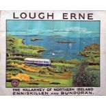 1940s/50s Great Northern Railway (Ireland) quad-royal POSTER 'Lough Erne - the Killarney of Northern