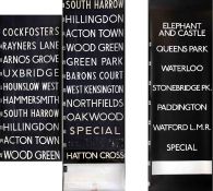 Pair of London Underground DESTINATION BLINDS comprising Piccadilly Line 59/62-Stock, pre-Heathrow